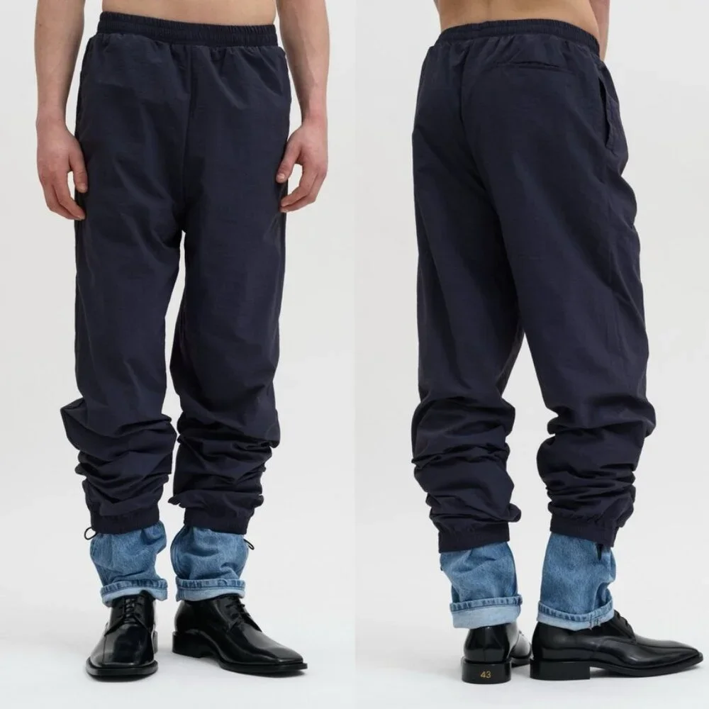 Y Project Navy Denim Cuff Track Pants Size XS